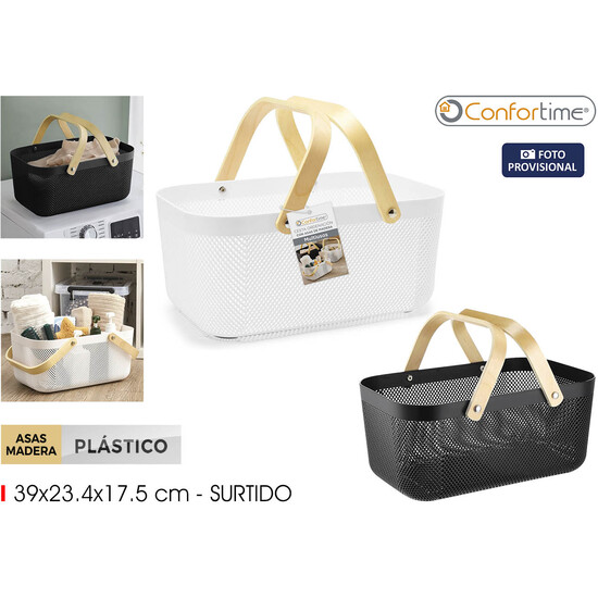 CESTA PLAST.ORDENAC.RECT.ASA MADERA CONFORTIME image 0