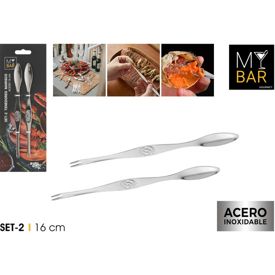 SET2 TENEDOR MARISCO ACERO 16CM MY BAR image 0