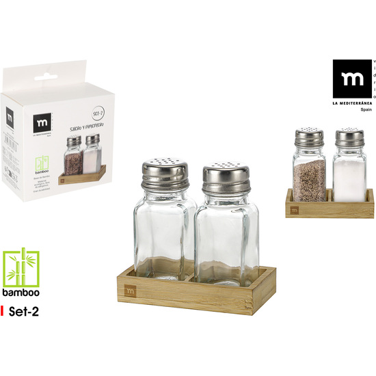 SET2 SALERO Y PIMENTERO BASE BAMBU QUTTIN image 0
