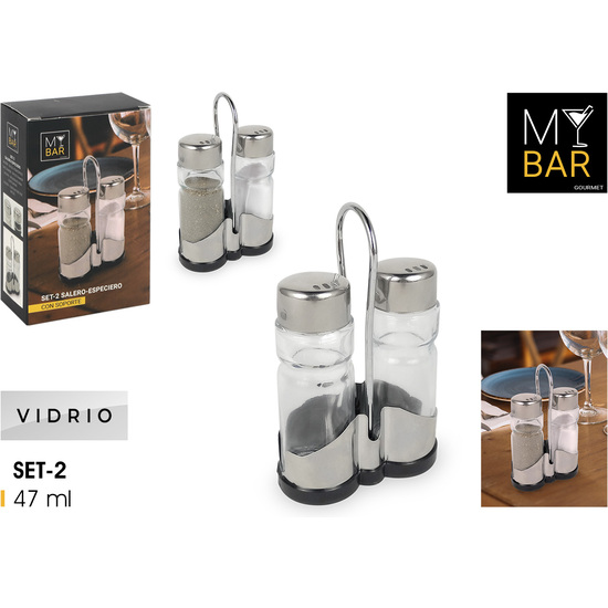 SET2 SALEROS C/SOPORTE METAL MY BAR image 0