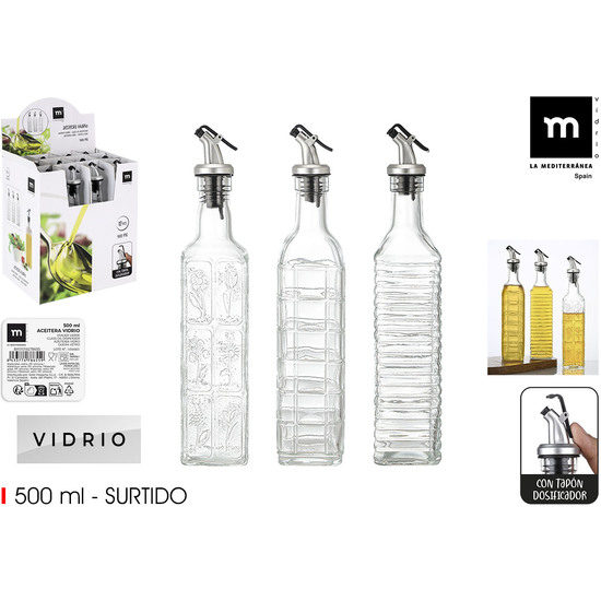 ACEITERA VIDR.TRANS.C/TAPON 3S 500 LA MEDITERRAN image 0