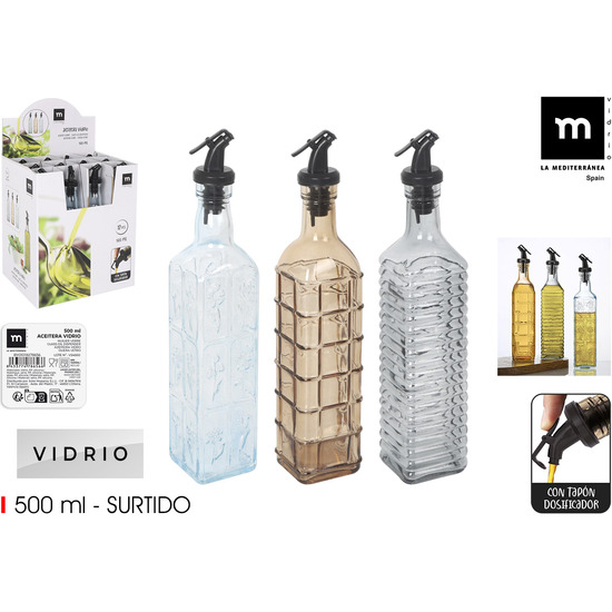 ACEITERA VIDR.PINTA.C/TAPON 3S 500 LA MEDITERRAN image 0