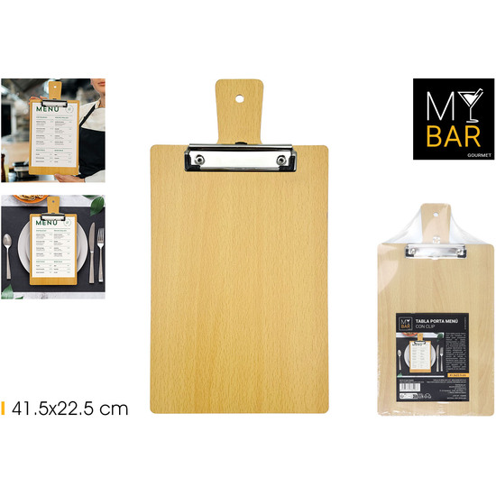 TABLA PORTA MENU C/CLIP 41.5X22.5CM MY BAR image 0