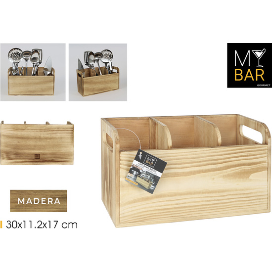 ORGANIZADOR MADERA PARA UTENSILIOS MY BAR image 0