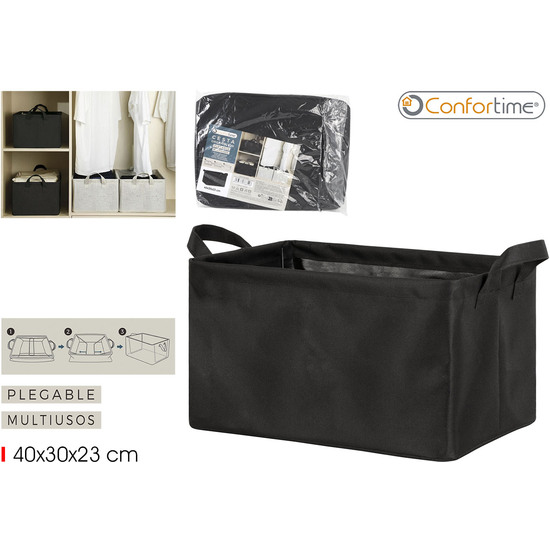 CESTA ORDENACI.PLEGABLE NEGRA 40X30 CONFORTIME image 0