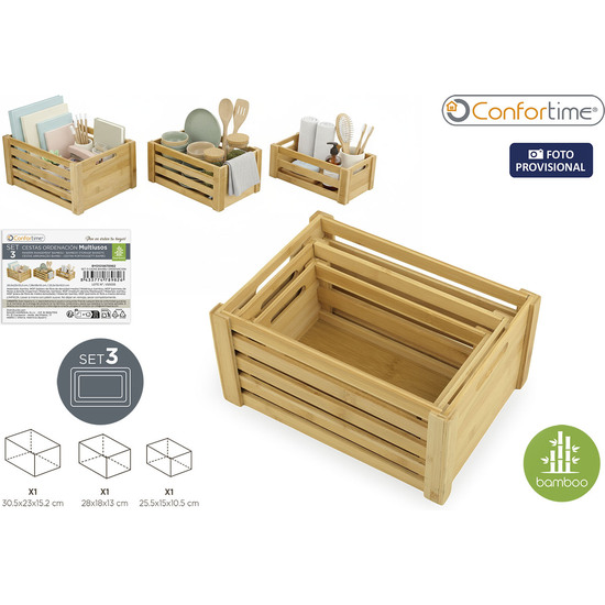 SET3 CAJAS BAMBU ORDENACION CONFORTIME image 0
