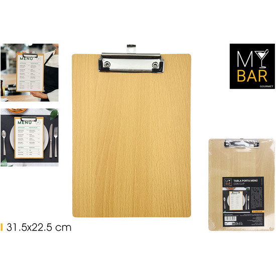 TABLA PORTA MENU C/CLIP 31.5X22.5CM MY BAR image 0