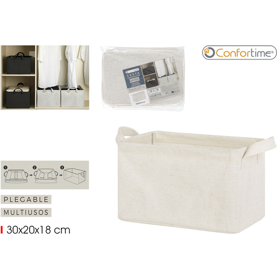 CESTA ORDENACI.PLEGAB.NATURAL 30X20 CONFORTIME image 0