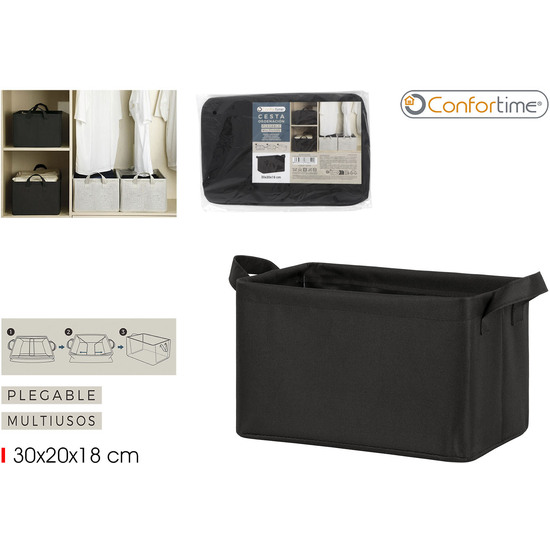 CESTA ORDENACI.PLEGABLE NEGRA 30X20 CONFORTIME image 0