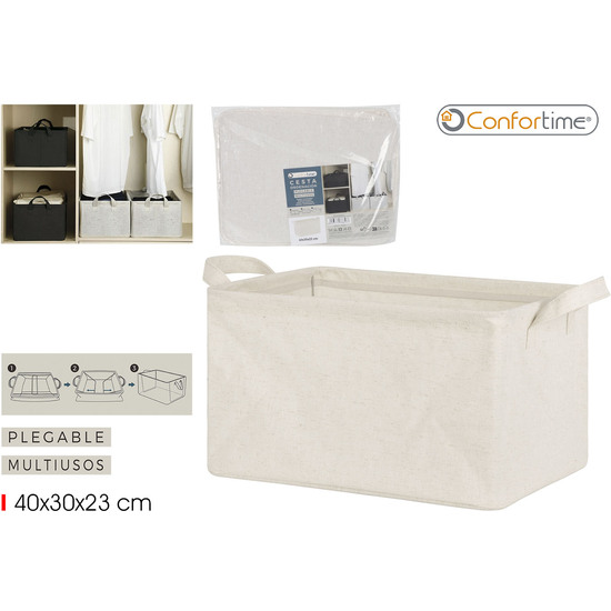CESTA ORDENACI.PLEGAB.NATURAL 40X30 CONFORTIME image 0