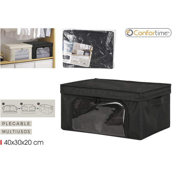 CESTA ORDENACI.PLEGAB.NEGRA VENTANA CONFORTIME image 0
