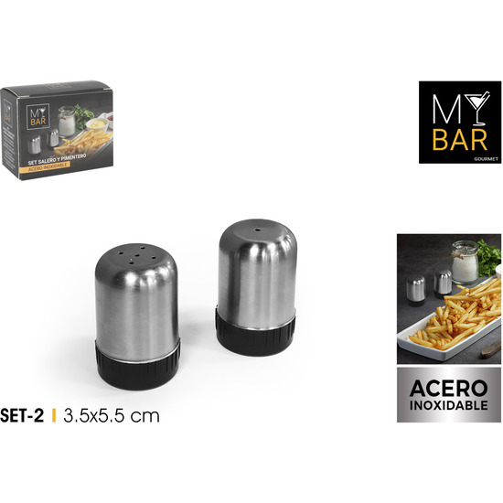 96 SET2 PCS SALEROPIMENTERO ACERO MY BAR image 0