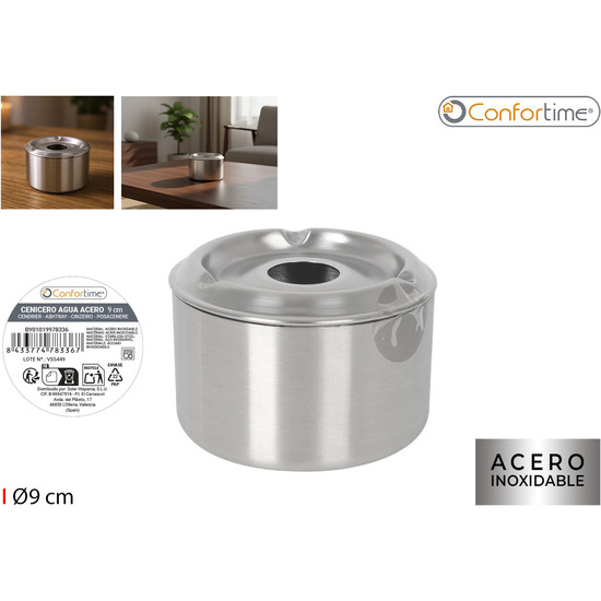 CENICERO AGUA ACERO 11CM CONFORTIME image 0