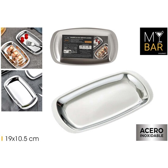 96 BANDEJA SERVIR ACERO 19CM MY BAR image 0