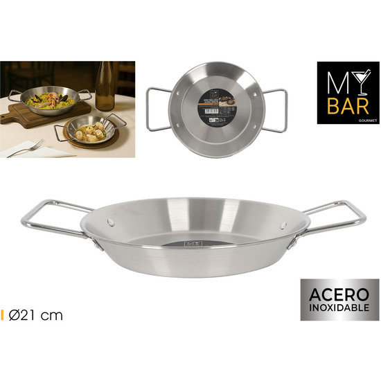 PAELLERA MINI SERVIR ACERO 21CM MY BAR image 0