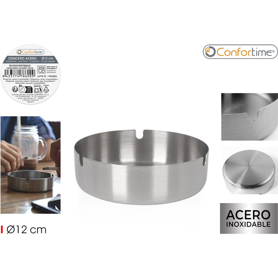 CENICERO ACERO 12CM CONFORTIME image 0
