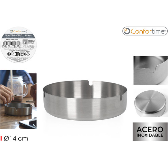 CENICERO ACERO 14CM CONFORTIME image 0