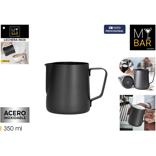 LECHERA ACERO INOX BLACK 350ML MY BAR image 0