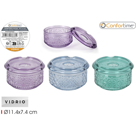 CENICERO AGUA VIDRIO T/VIDR.RELIEVE CONFORTIME image 0