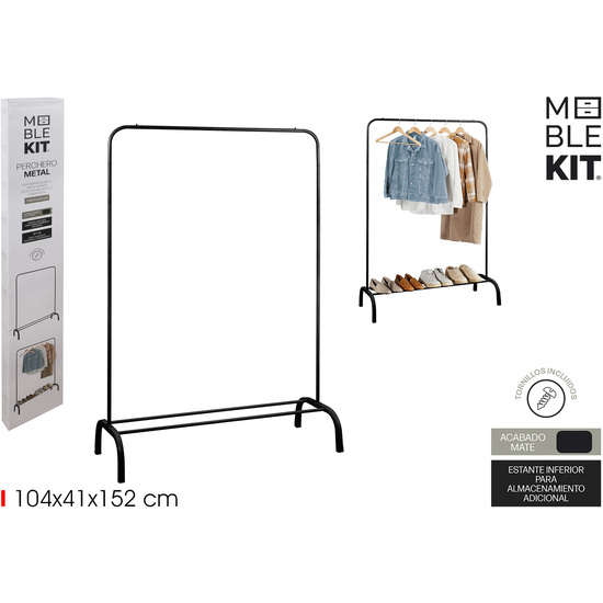 PERCHERO MET.NEGRO MATE 104X41X152C MOBLEKIT image 0
