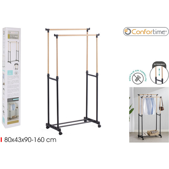 PERCHERO DOBLE WOOD 80X43X90160CM CONFORTIME image 0