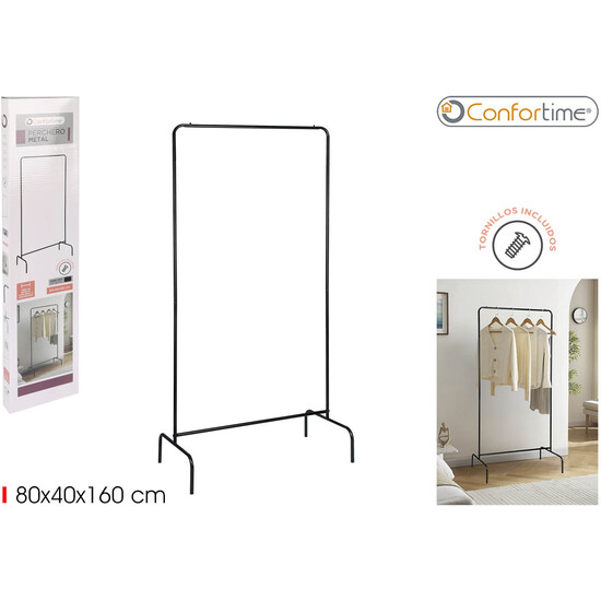 PERCHERO MET.NEGRO MATE 80X40X160CM CONFORTIME image 0