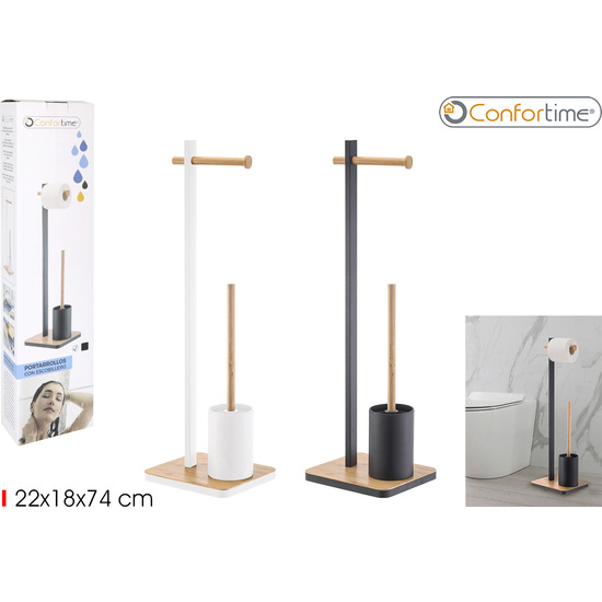 PRJ PORTARROLLOS WC C/ESCOBILLERO+BAMBU CONF image 0