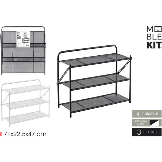 ESTANTERIA METAL PLEGABLE 3 NIVELES CONFORTIME image 0