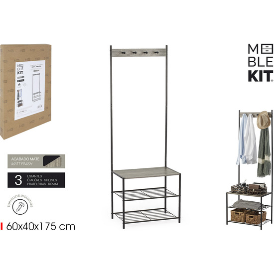 ESTANTERIA/PERCHERO METALMADERA MOBLEKIT image 0