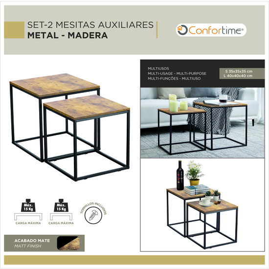 SET-2 MESAS AUXILIARES 40CM/35CM CONFORTIME image 8