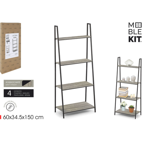 ESTANTERIA 4 NIVELES METALMADERA MOBLEKIT image 0