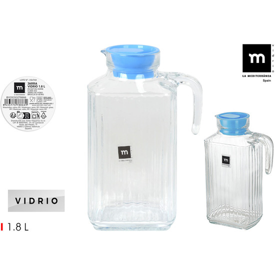 JARRA VIDRIO TRANSPAREN.C/TAPA 1.8L LA MEDITERRAN image 0