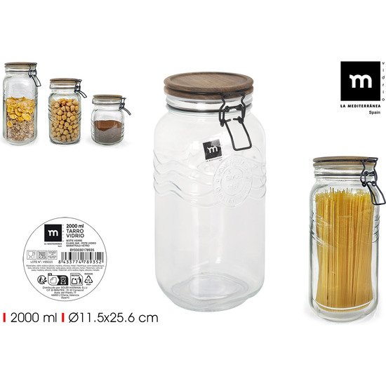 TARRO VIDRIO T/ACACIA 2000ML LA MEDITERRANEA image 0