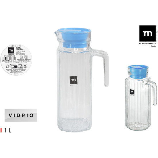 JARRA VIDRIO TRANSPARENTE C/TAPA 1L LA MEDITERRAN image 0