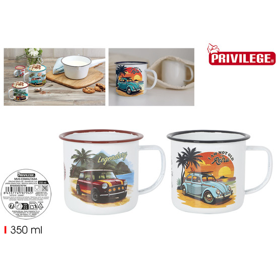 MUG ESMALTADA BLANCA CAR 350ML PRIVILEGE image 0