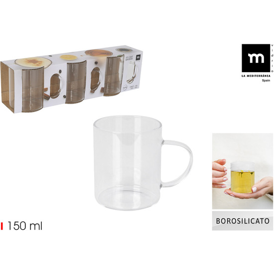 SET3 TAZAS BORO LISAS 150ML LA MEDITERRANEA image 0