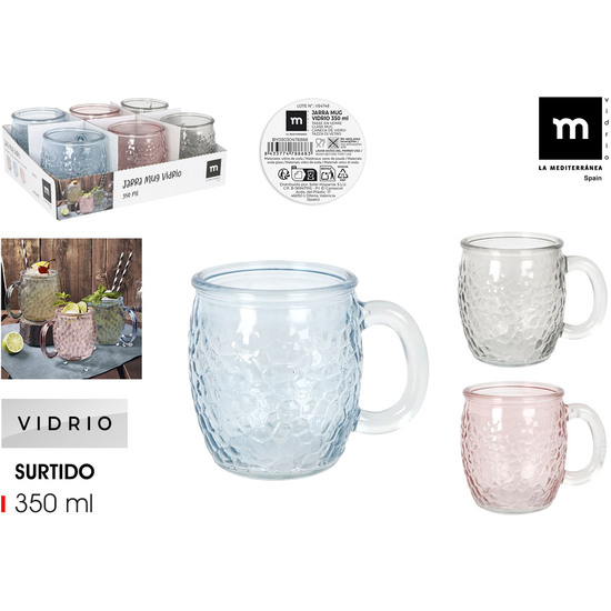 JARRA MUG VIDRIO STONES 350ML 3SUR LA MEDITERRAN image 0