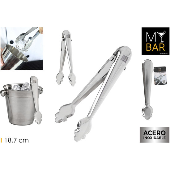 96 PINZA HIELO MUELLE INOX MY BAR image 0