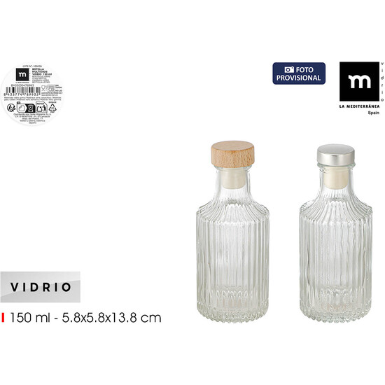 BOTELLA VIDRIO MULTIU.STRIPES 150ML LA MEDITERRAN image 0