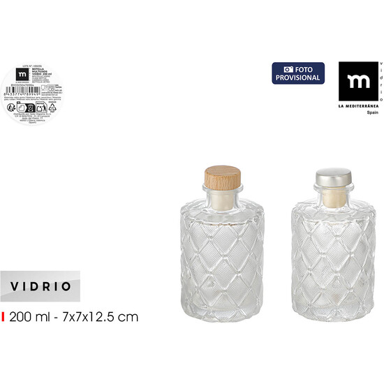 BOTELLA VIDRIO MULTIU.STRIPES 200ML LA MEDITERRAN image 0