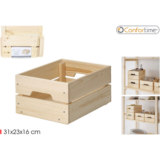 CAJA MADERA APILABLE 31X23X15CM CONFORTIME image 0