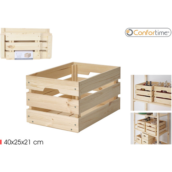CAJA MADERA APILABLE 40X25X20CM CONFORTIME image 0