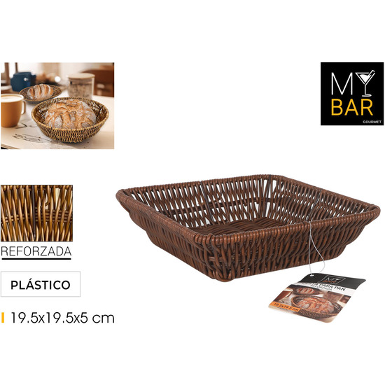CESTA PAN CUADR.PP REFORZADA 19.5CM MY BAR image 0