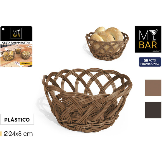 CESTA PAN REDONDA PP RATTAN 24X8CM MY BAR image 0