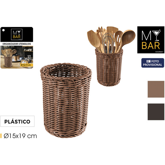 ORGANIZADOR UTENSILI.PP RATTAN RED. MY BAR image 0