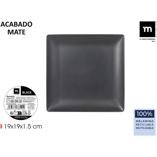 BANDEJA MEL.MATE BLACK 19X19X1.5CM LA MEDITERRANE image 0