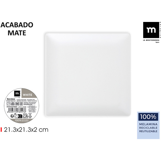 BANDEJA MEL.MATE WHITE 21.3X21.3X2C LA MEDITERRAN image 0