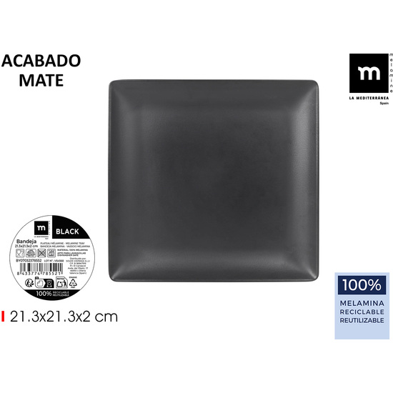 BANDEJA MEL.MATE BLACK 21.3X21.3X2C LA MEDITERRAN image 0