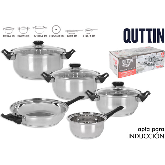 BATERIA COCINA 8PC ACERO INDUCCION GENO image 0