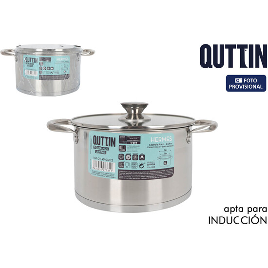 CACEROLA 22CM4L ACERO IND. C/T HERMES QT image 0